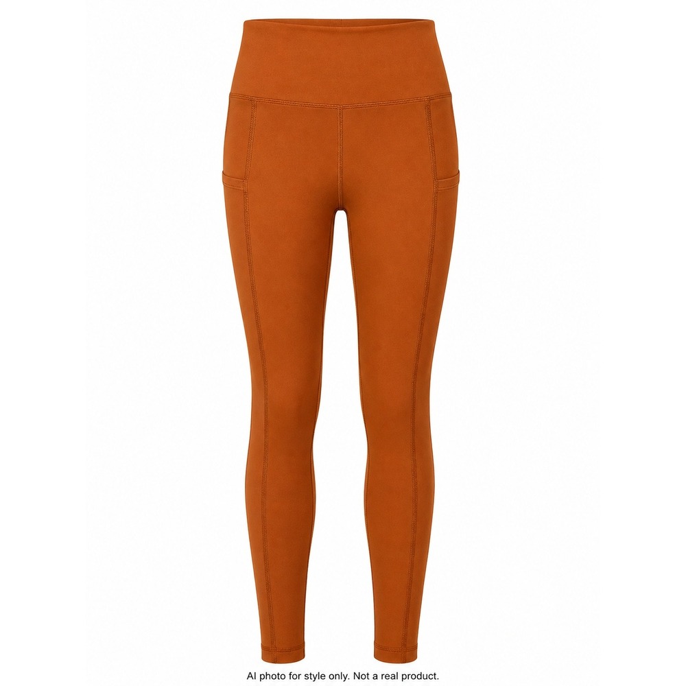 American Eagle Womens Leggings M The Everything Pocket Orange High Rise Athletic